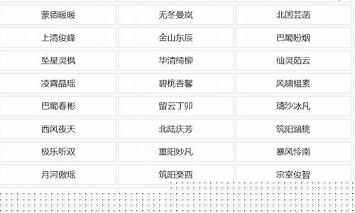 一个字游戏名字大全_一个字游戏名字大全霸