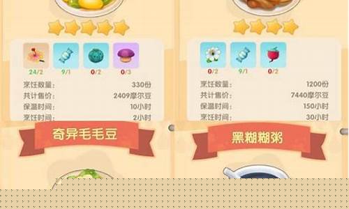 摩尔庄园餐厅菜品_摩尔庄园餐厅菜谱大全